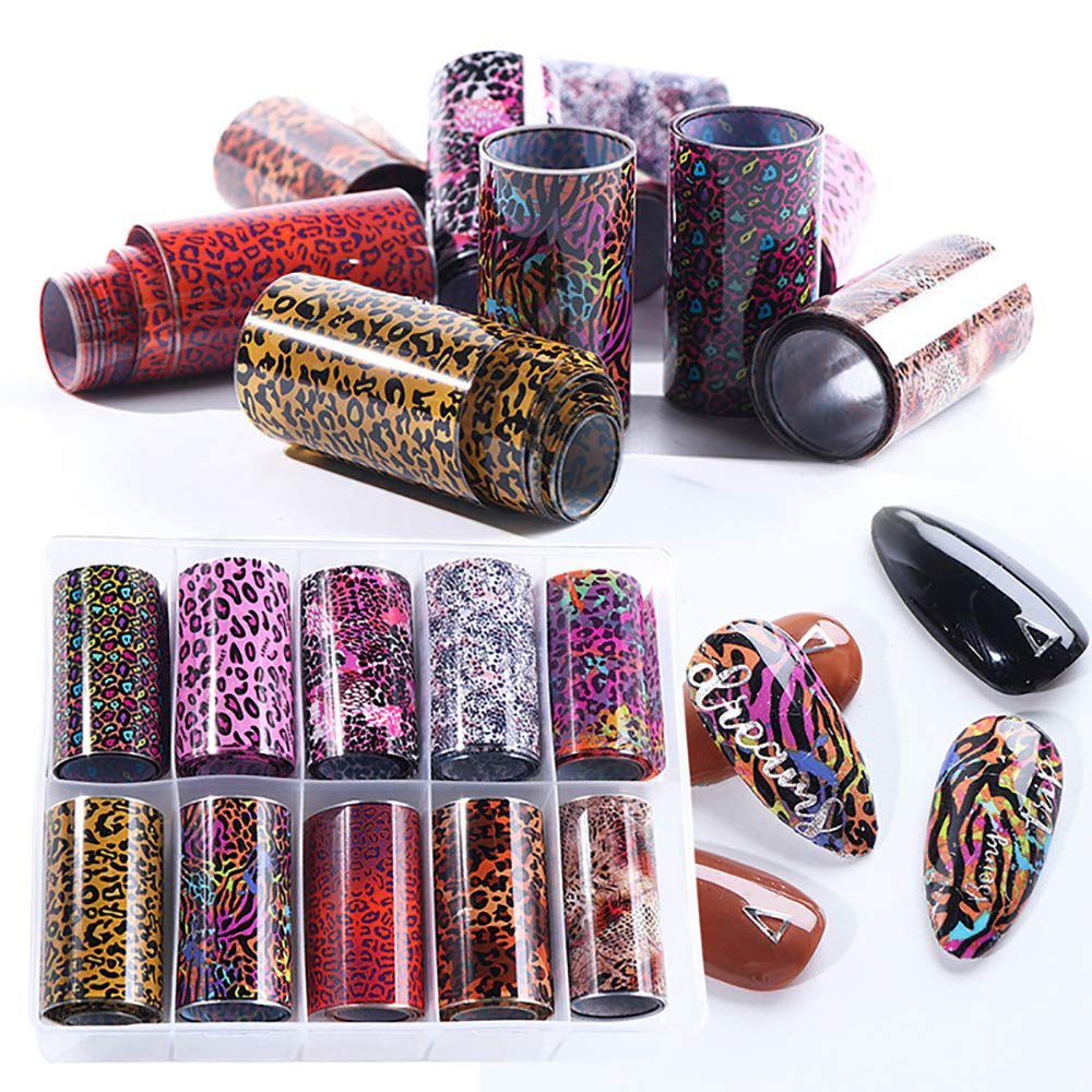 SILPECWEE 50 Sheets Foil Nail Art Transfer Stickers Tips Laser Flower Marbling Solid Color Nail Wraps Decals Starry Sky Star Manicure DIY Tools Health & Beauty > Personal Care > Cosmetics > Cosmetic Tools > Nail Tools FaCai NO2  