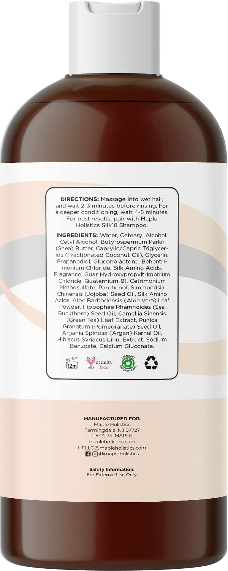 Moisturizing Conditioner for Damaged Dry Hair - Deep Conditioner for Dry Damaged Hair Treatment and Frizz Control with Hair Moisturizer Amino Acids - Sulfate Free Conditioner for Colored Hair Care Health & Beauty > Personal Care > Hair Care Maple Holistics   
