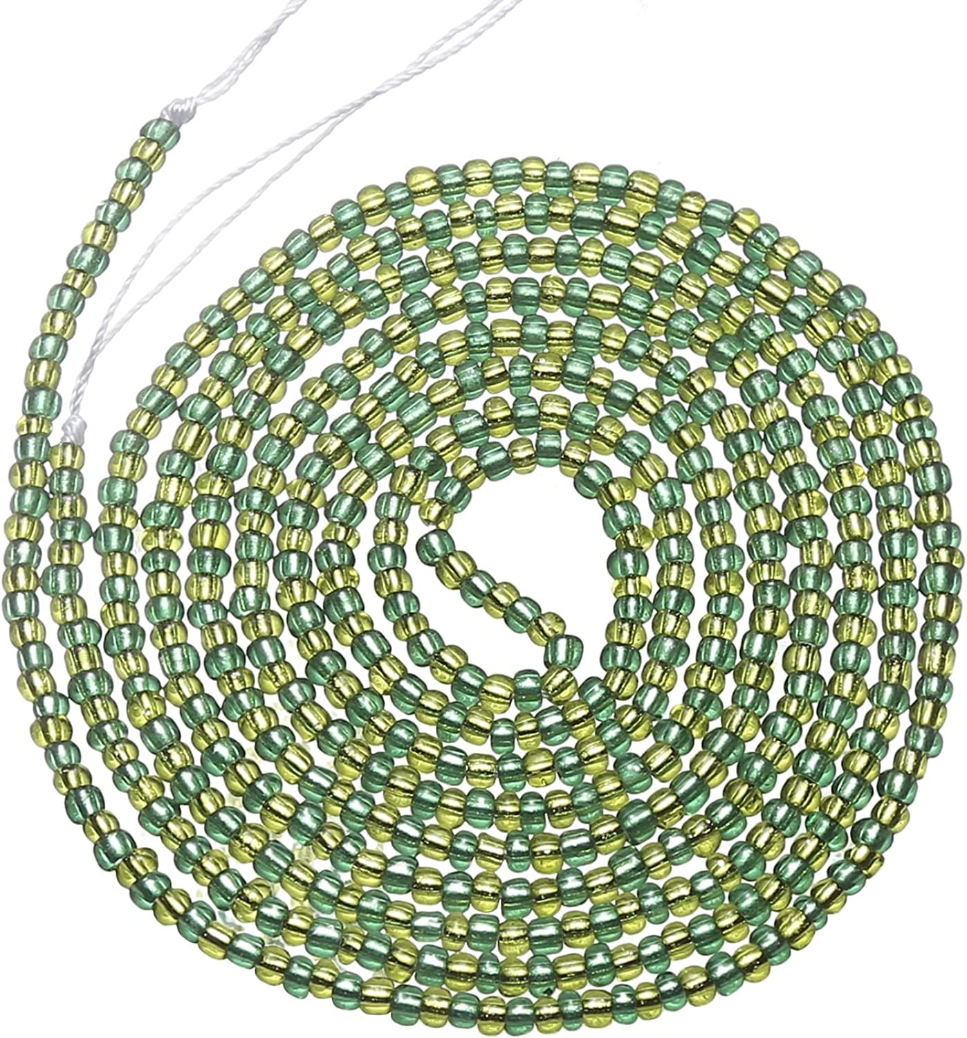 Taouzi Waist Beads for Women Colorful Beaded Body Chain Elastic String Waist Chain Beach Bikini Belly Chains Summer Jewelry for Women Girls Apparel & Accessories > Jewelry > Body Jewelry Taouzi Green01  