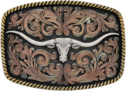 Montana Silversmiths Longhorn Collection Western Attitude Belt Buckle Apparel & Accessories > Clothing Accessories > Belt Buckles Montana Silversmiths Antiqued Longhorn  