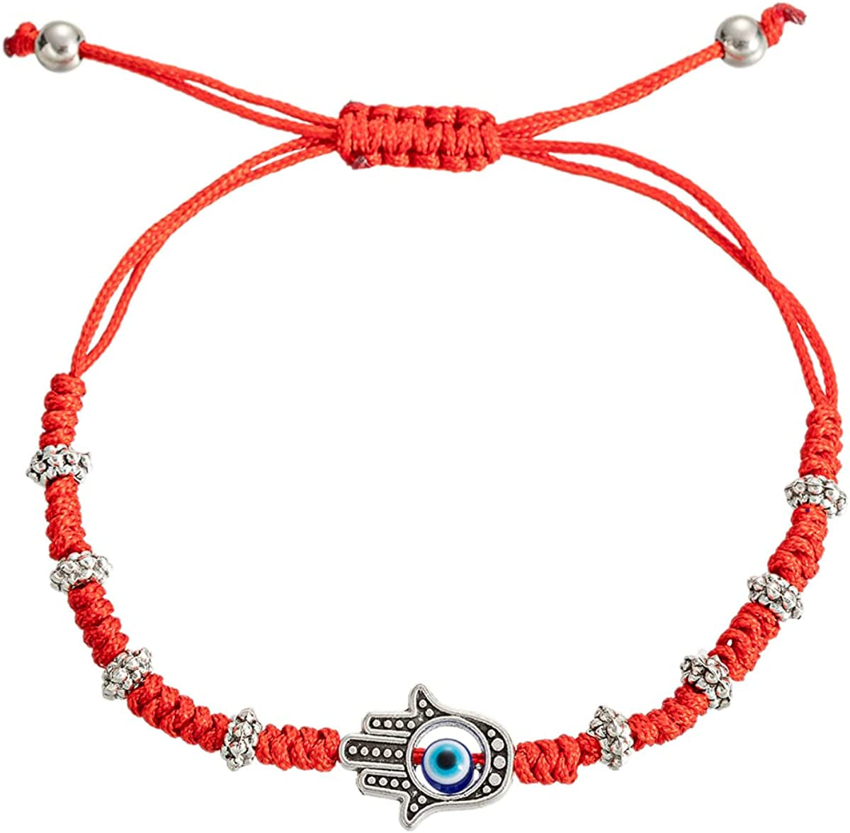 Handmade String Evil Eye Bracelet for Women Men Girls Boys Black Red Thread Adjustable Bracelets Minimalist Jewelry Apparel & Accessories > Jewelry > Bracelets kelistom 07. red eye  