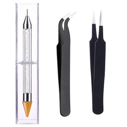 Beuniar Nail Art Rhinestone Micro Beads Pick up Tweezer and Picker Pencil Dotting Wax Pen Manicure DIY Decoration Tools Set Health & Beauty > Personal Care > Cosmetics > Cosmetic Tools > Nail Tools Beuniar   