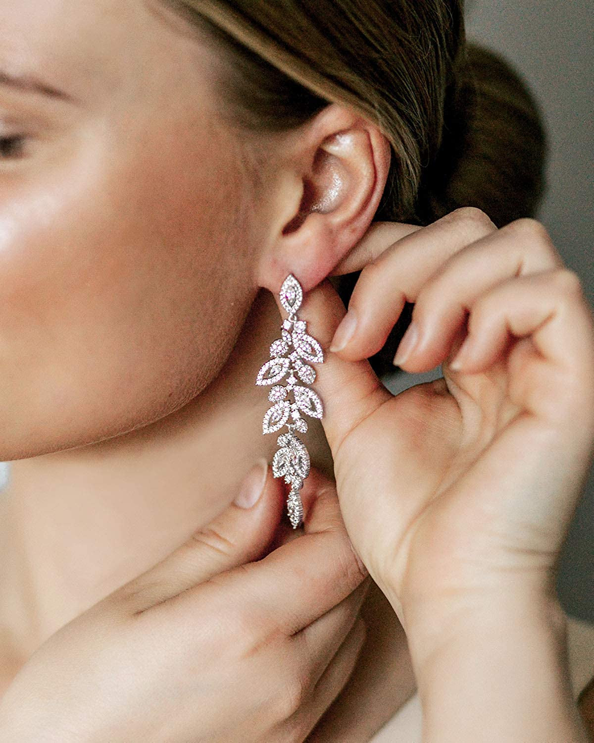 SWEETV Wedding Bridal Chandelier Earrings, Crystal Rhinestone Drop Dangle Earrings for Women Brides Apparel & Accessories > Jewelry > Earrings SWEETV   