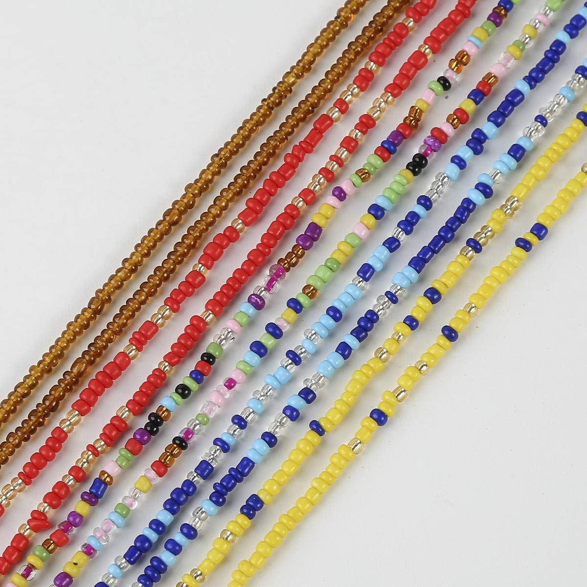 Waist Beads for Women Colorful Waist Bead African Beaded Body Chain Waist Belly Chain Stretchy Elastic String Waist Chain Summer Bikini Jewelry for Woman 33.5Inch Apparel & Accessories > Jewelry > Body Jewelry Cooluckday   