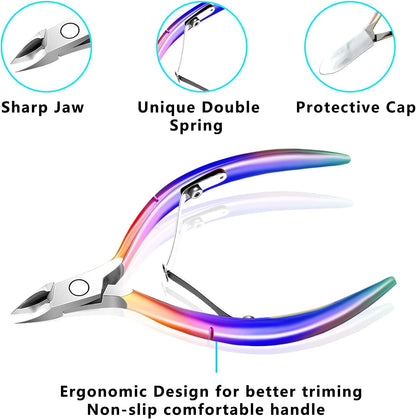 Haynery Cuticle Trimmer with Cuticle Pusher, Cuticle Remover Cuticle Scissors Manicure Tools, Professional Stainless Steel Cuticle Cutter, Dead Skin Remover Nail Tools for Fingernails and Toenails Health & Beauty > Personal Care > Cosmetics > Cosmetic Tools > Nail Tools Haynery   