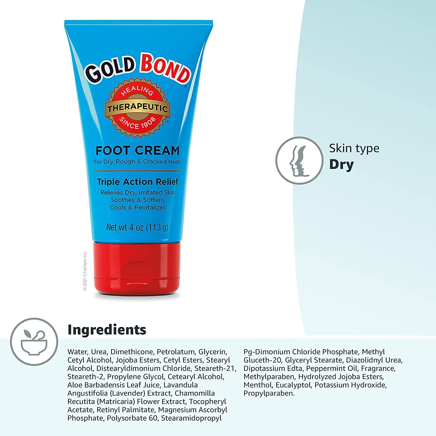 Gold Bond Therapeutic Foot Cream, Triple Action Relief for Dry Skin, 4 Ounce (Pack of 3) Health & Beauty > Personal Care > Foot Care Gold Bond   