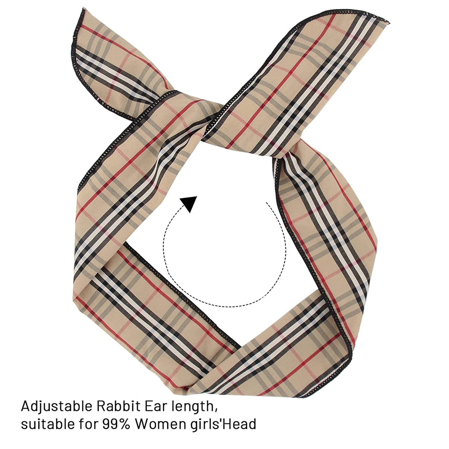 Carede Twist Bow Wire Headbands Head Wrap Retro Bowknot Polka Dot Lattice Design Rabbit Ear Wired Hairbands Hair Holder Hair Accessory for Women and Girls,Pack of 9 Apparel & Accessories > Clothing Accessories > Bandanas & Headties Carede   
