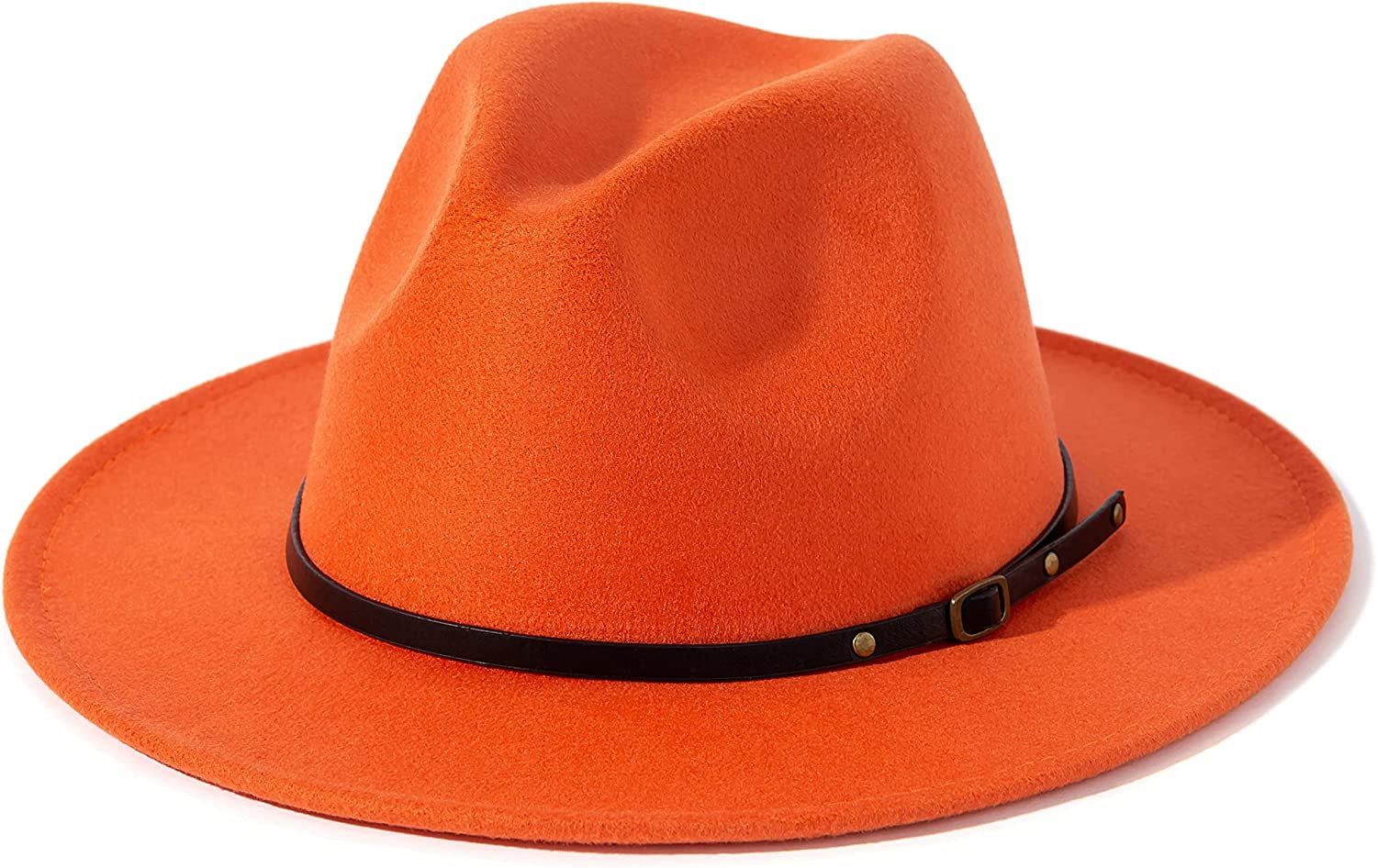 Lisianthus Women Belt Buckle Fedora Hat Apparel & Accessories > Clothing Accessories > Hats Lisianthus Carroty  