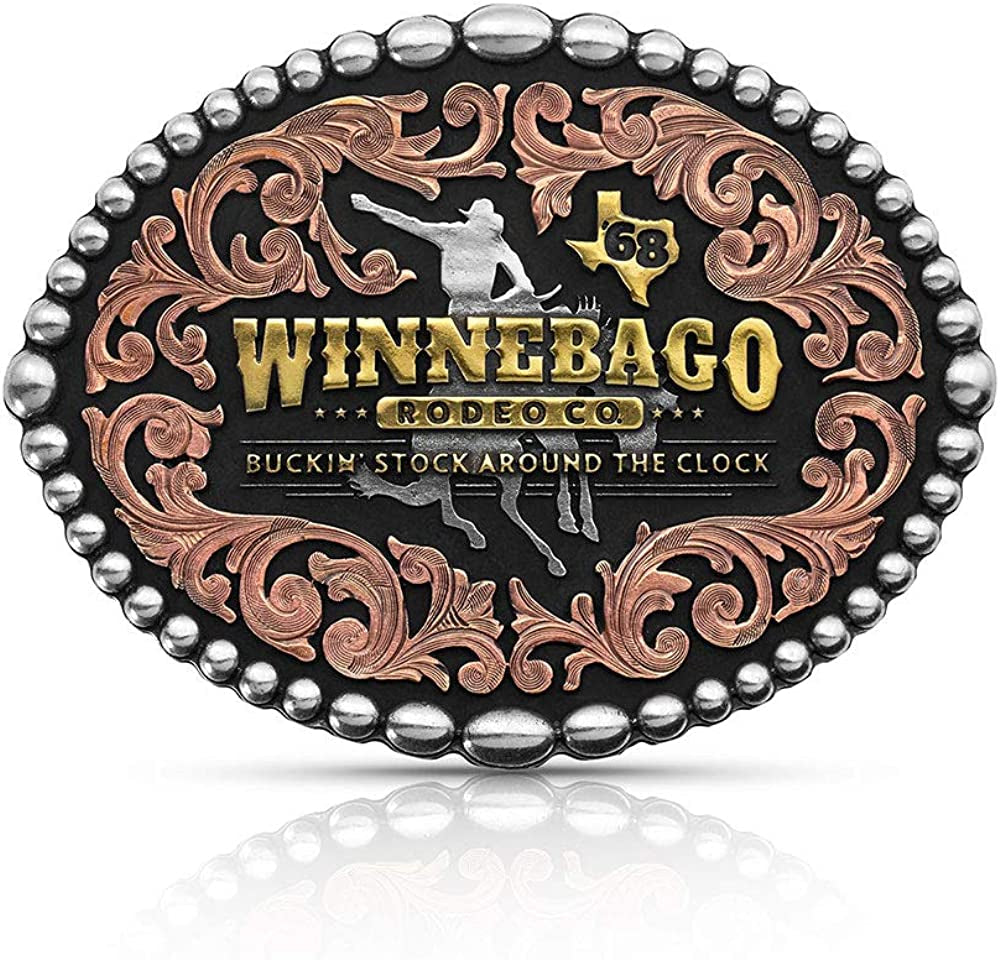 Montana Silversmiths Officially Licensed Dale Brisby Western Belt Buckle Apparel & Accessories > Clothing Accessories > Belt Buckles Montana Silversmiths Winnebago Rodeo - Tri Color  