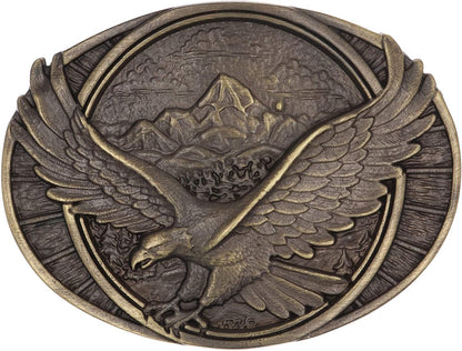 Montana Silversmiths Soaring Eagle Collection Attitude Buckle Apparel & Accessories > Clothing Accessories > Belt Buckles Montana Silversmiths Heritage Eagle - Dark Antiqued Patina  