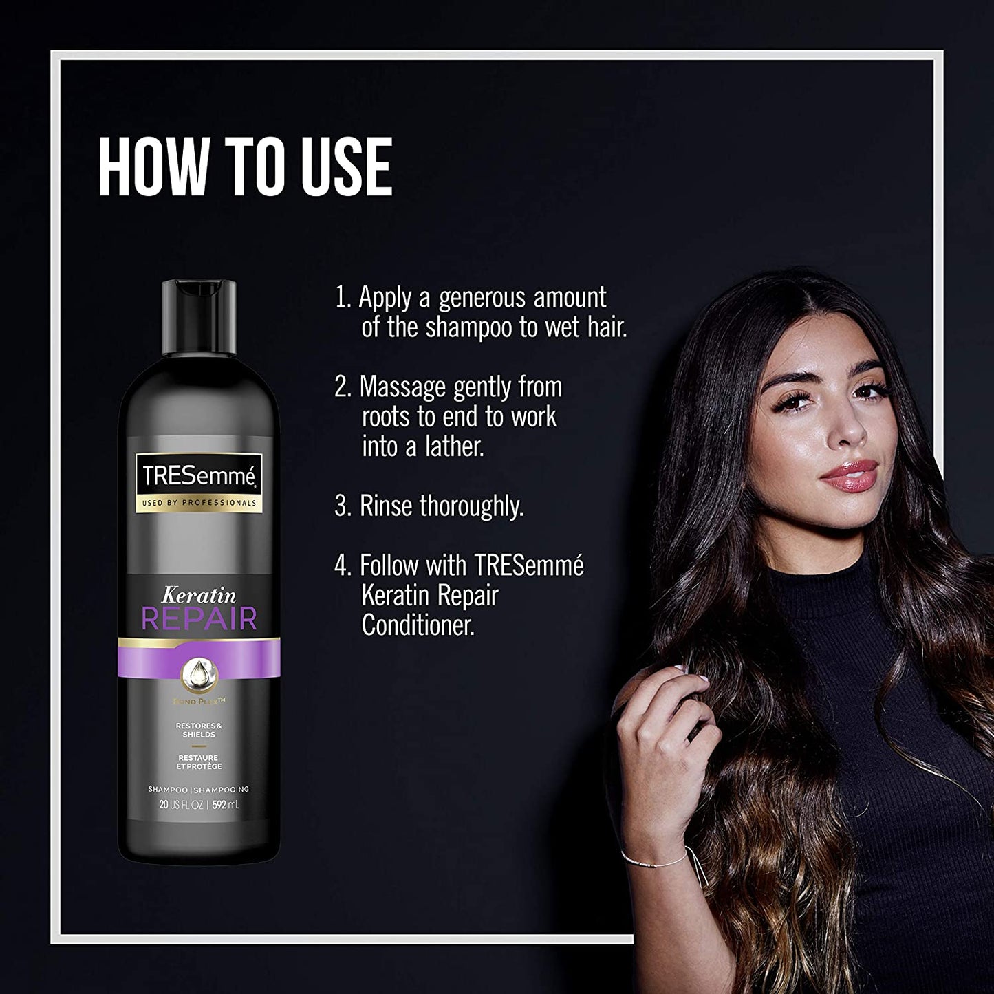 Tresemmé Shampoo for Damaged Hair Keratin Repair Restores and Shields Hair from Damage, 20 Fl Oz (Pack of 4) Health & Beauty > Personal Care > Hair Care Unilever   