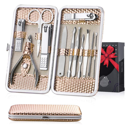 Nail Grooming Kit 12 Pieces - Nail Care Kit for Women Stainless Steel, Professional Hand, Foot & Nail Tools with Luxurious Travel Case. Compact 6X3" (Rose Gold) Health & Beauty > Personal Care > Foot Care KENED   