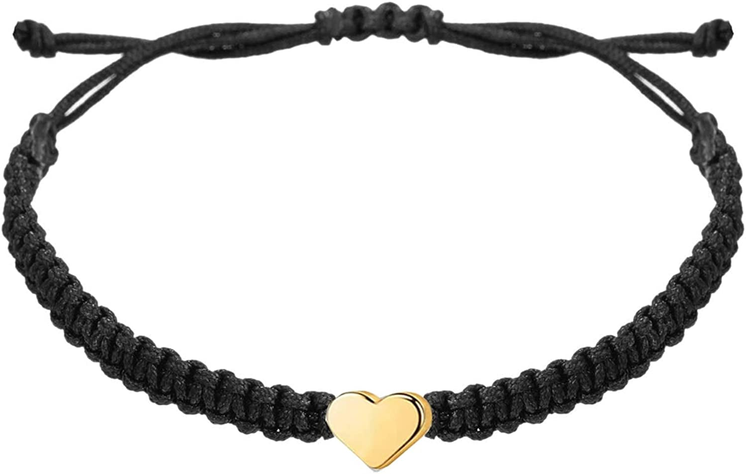 Handmade String Evil Eye Bracelet for Women Men Girls Boys Black Red Thread Adjustable Bracelets Minimalist Jewelry Apparel & Accessories > Jewelry > Bracelets kelistom 09. gold-black  