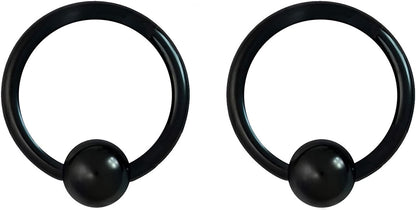 Forbidden Body Jewelry 316L Surgical Steel Captive Bead Piercing Hoop (Pair) 10G 12G 14G 16G 18G 20G, Diameter 6 to 12Mm Black and Rainbow Apparel & Accessories > Jewelry > Rings Forbidden Body Jewelry Black: 16g, 10mm  