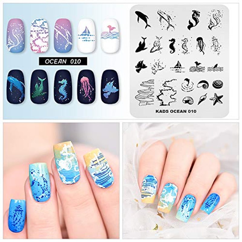 KADS Stamping Plates for Nail Art Ocean Seahorse Shell Starfish Template Image Plate Stencil Nails Tool (OC010) Health & Beauty > Personal Care > Cosmetics > Cosmetic Tools > Nail Tools KADS   