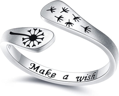 Dandelion Earrings Drop Earrings/Adjustable Ring 925 Sterling Silver Dangle Earrings for Women Apparel & Accessories > Jewelry > Anklets Yearace Dandelion ring  
