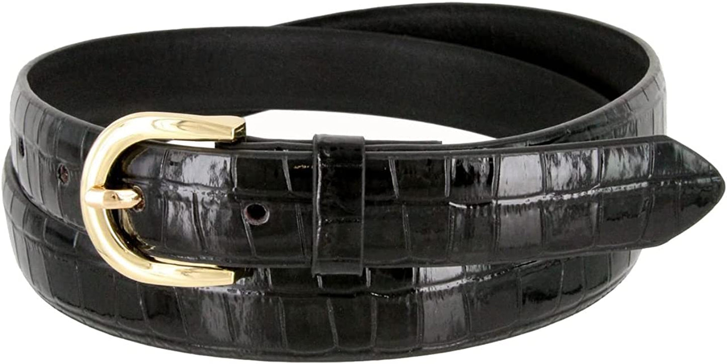 Women'S Dress Belt Casual Fashion Waist Skinny Belt 1"(25Mm) Wide, Multi-Style Options Apparel & Accessories > Clothing Accessories > Belts Belts.com Style 2 - Black 33''-35'' M 