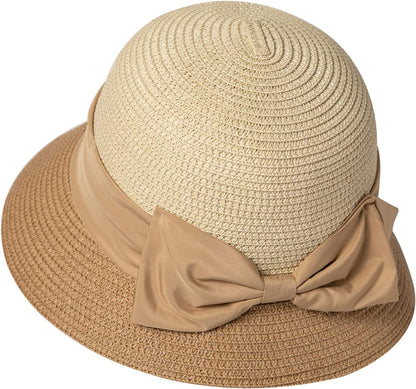 Comhats Straw Sun Hats for Women Summer Bucket UV Sun Protection Packable Foldable Fishing Gardening Hiking Travel Apparel & Accessories > Clothing Accessories > Hats Comhats 89316#beige/Khaki Medium 