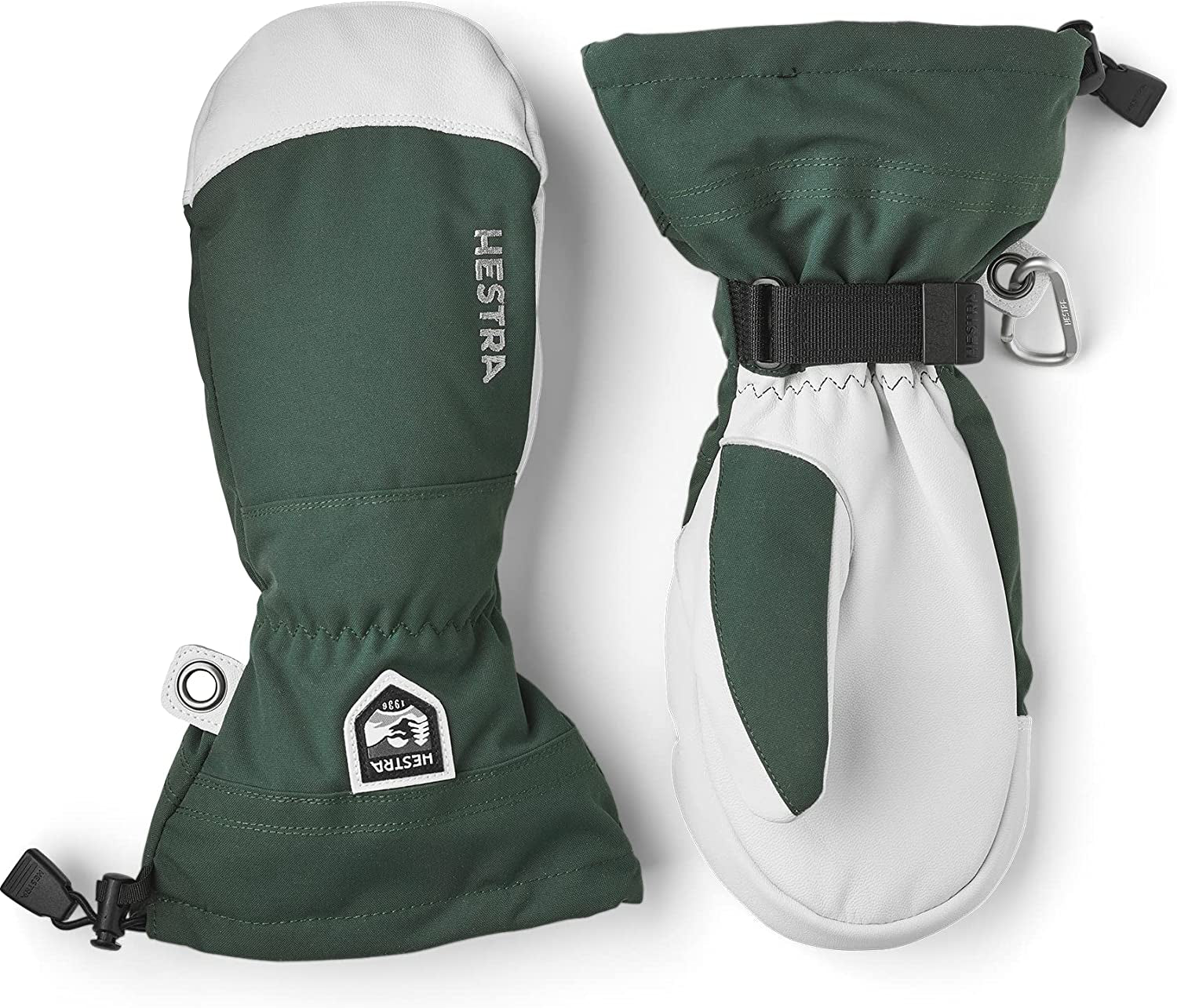 Hestra Army Leather Heli Ski Glove - Classic Snow Mitten for Skiing, Snowboarding and Mountaineering Apparel & Accessories > Clothing Accessories > Gloves & Mittens Hestra Bottle Green 7 