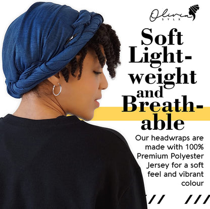 Head Wrap for Black Women - African Hair Wrap & Hair Scarf - Jersey Hair Turbans for Women - Soft & Breathable Headwrap Apparel & Accessories > Clothing Accessories > Bandanas & Headties Olivia Sylx   