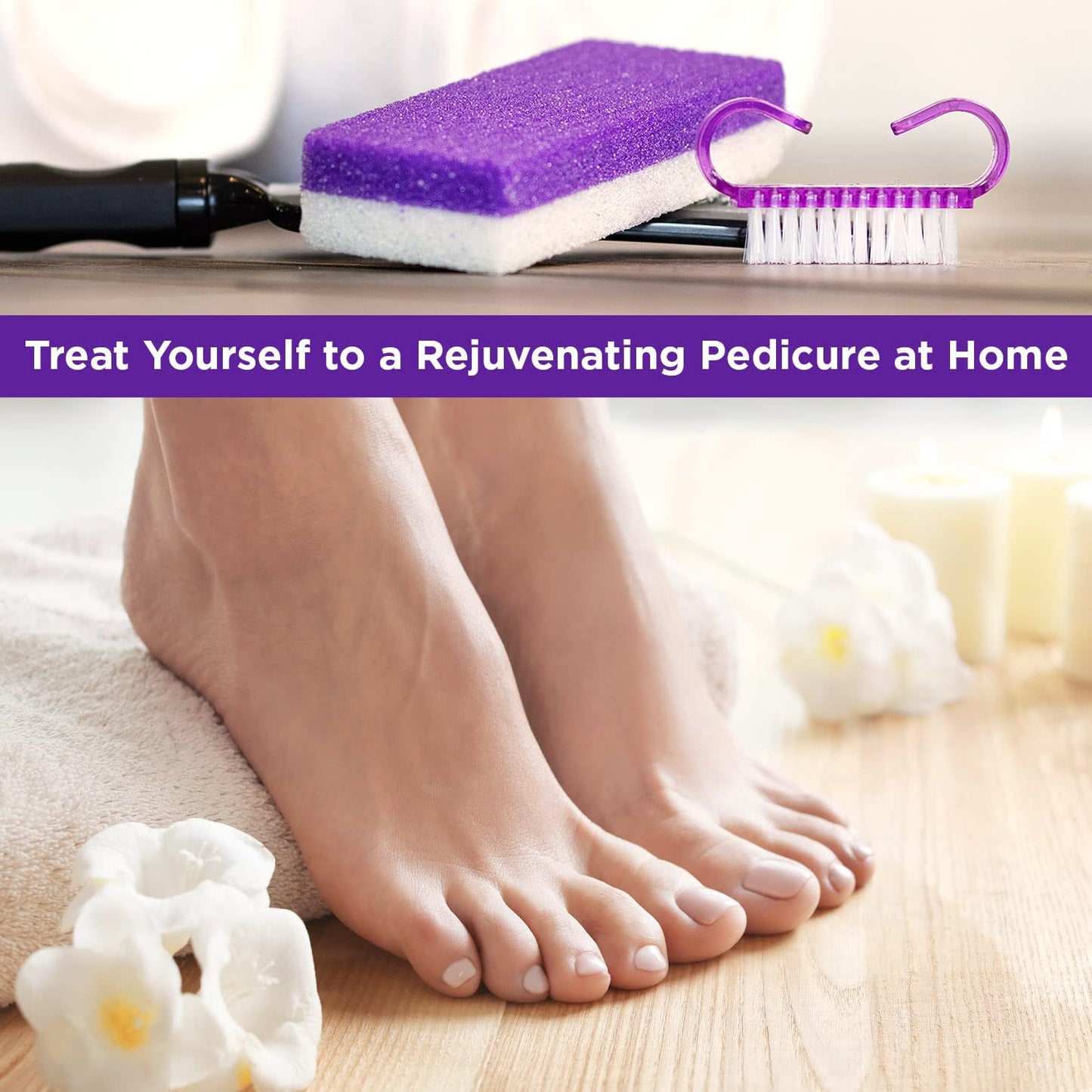 DAILY REMEDY Foot Callus Remover Set - Includes 1 Stainless Rasp Foot File, 4 Premium Pumice Stone and 1 Nail Brush, Best Foot Care Pedicure Tools to Remove Hard Dry Skin (Purple) Health & Beauty > Personal Care > Foot Care DAILY REMEDY   
