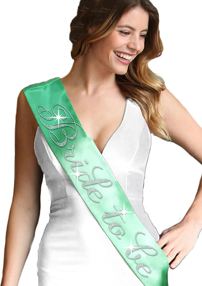 Blue Flirty Bride to Be Sash - Premium BRIDAL GRADE SATIN & Real CRYSTAL Rhinestone Bride to Be Satin Sash - Bachelorette Accessory Bride Gift - Classic Royal Blue Sash(Flrty B2B) Apparel & Accessories > Clothing Accessories > Sashes RhinestoneSash A: Frosted Mint (Bride to Be) One Size Fits Most 