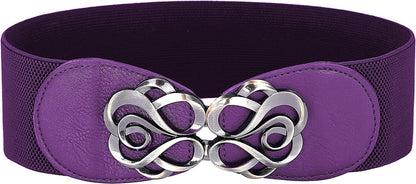 Women Stretchy Vintage Dress Belt Elastic Waist Cinch Belt CL413 Apparel & Accessories > Clothing Accessories > Belts GRACE KARIN Purple Medium 