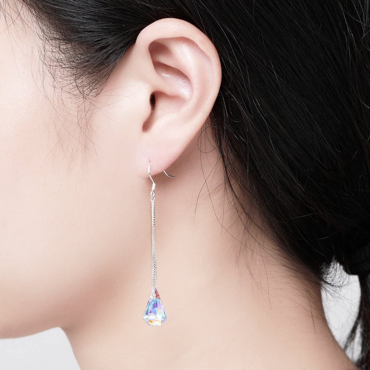 Sterling Silver Crystal Drop Dangle Earrings for Women, Anniversary Birthday Christmas Jewelry Gifts for Her Mom from Daughter Apparel & Accessories > Jewelry > Earrings Desimtion   