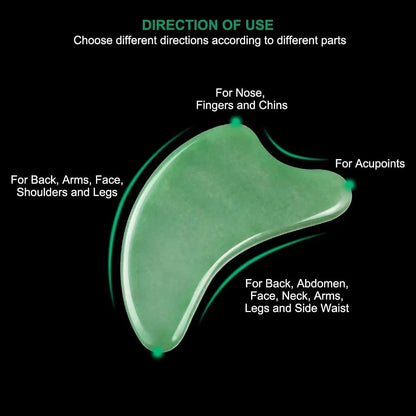 Jade Guasha Tool for Face - Gua Sha Facial Tools Stone for Face and Body Massage Skincare Prevents Wrinkles Health & Beauty > Personal Care > Cosmetics > Cosmetic Tools > Skin Care Tools icolorfuled   