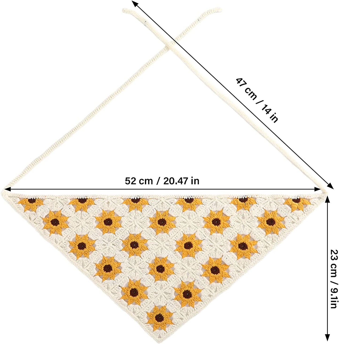 Floral Crochet Hair Bandanas Headscarf- HAIMEIKANG 2 PCS Women Hair Scarf Daisy Headband Vintage Head Kerchief for Girls Apparel & Accessories > Clothing Accessories > Bandanas & Headties HAIMEIKANG   