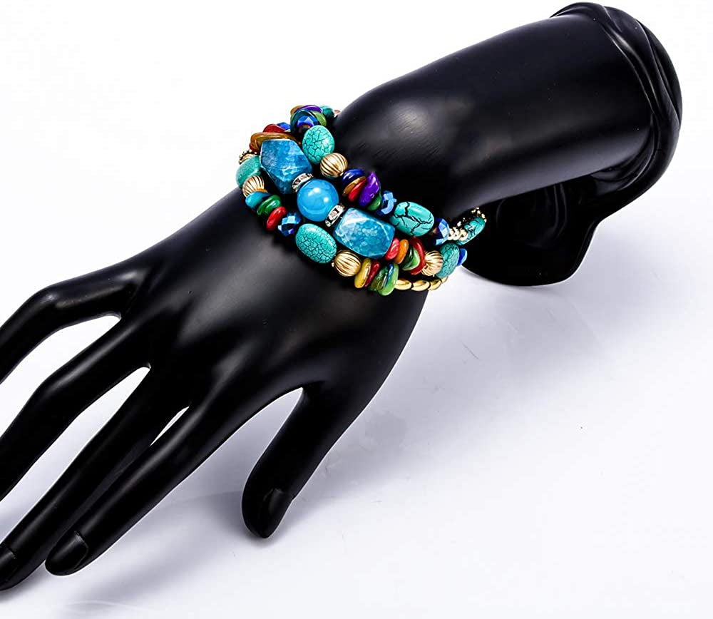 Boho Multilayer Irregular Agate Beads Charm Bracelets for Women Vintage Jade Stone Man Bracelets Yoga Bangles Ethnic Jewelry Apparel & Accessories > Jewelry > Bracelets MIXIA   