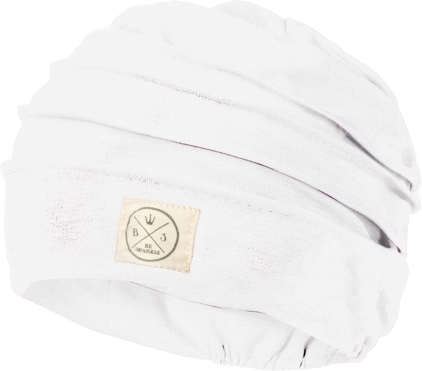 Be Sparkle Slouchy Headwraps, Cancer Headwear for Women Perfect for Chemo or Hair Loss Apparel & Accessories > Clothing Accessories > Headwear BS BE SPARKLE White  