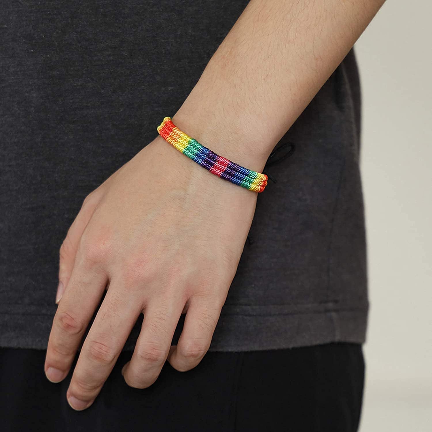 Nanafast Rainbow LGBT Pride Bracelet Handmade Braided Friendship String Bracelet for Gay & Lesbian LGBTQ Wristband Adjustable Size Apparel & Accessories > Jewelry > Anklets Nanafast   