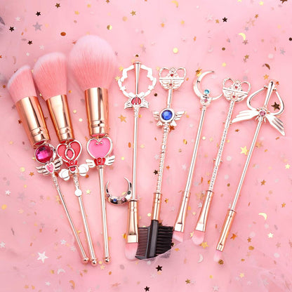 Sailormoon Makeup Brushes Set - 8Pcs Cosmetic Makeup Brush Set Professional Tool Kit Set Pink Drawstring Bag Included (8Pcs Makeup Brushes) Health & Beauty > Personal Care > Cosmetics > Cosmetic Tools > Makeup Tools rongji jewelry   