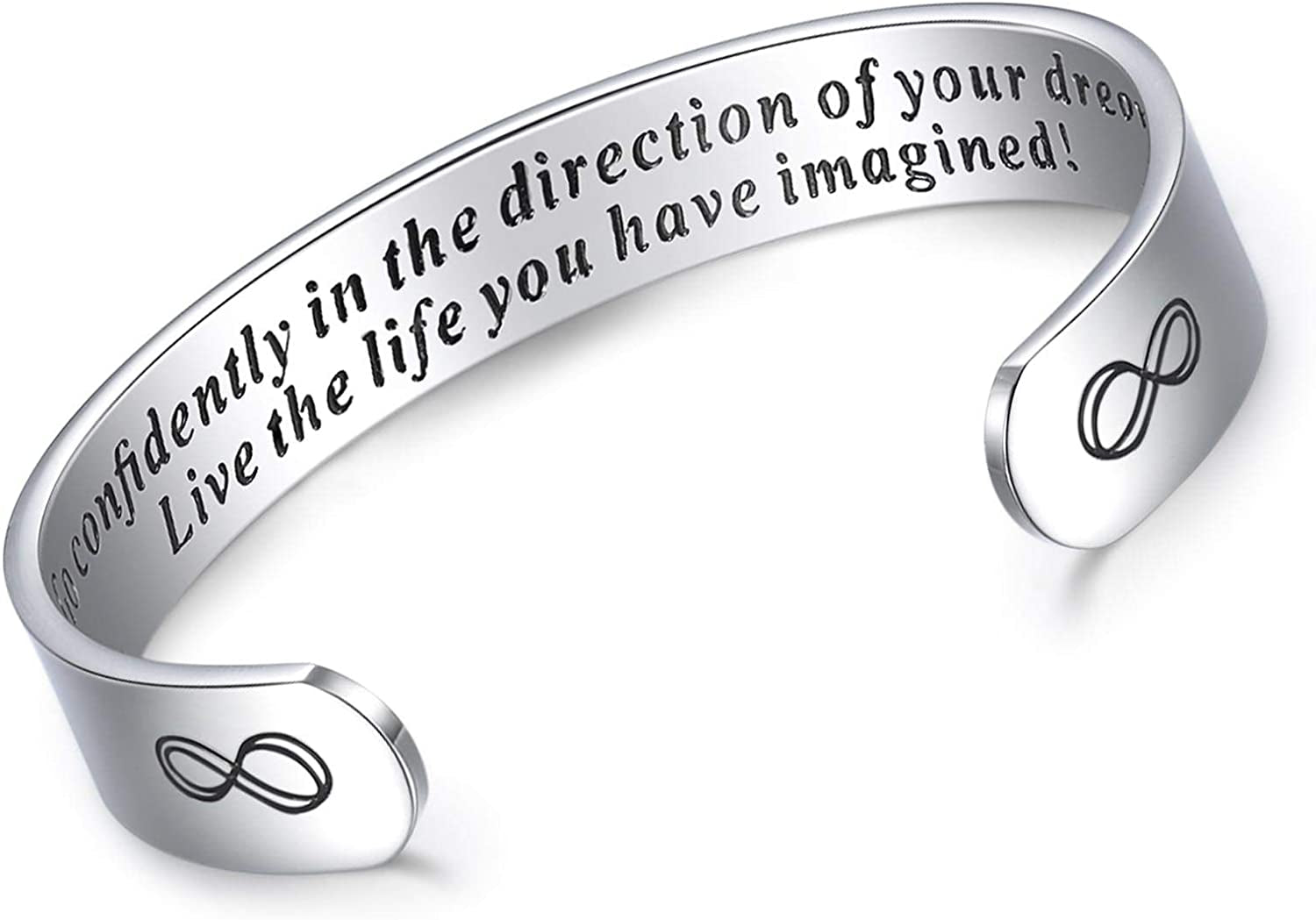 CERSLIMO Inspirational Gifts for Women Bracelet, Personalized Inspire Quotes Cuff Bangle Friendship Jewelry Graduation Encouragement Gift for Her Teen Girls Apparel & Accessories > Jewelry > Bracelets CERSLIMO Go confidently in the direction of your dreams…  