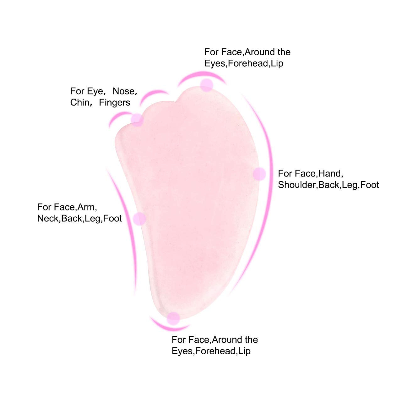 JOVIVI Natural Rose Quartz Stone Gua Sha Scraping Massage Tool, Wing-Shape Healing Crystal Guasha Board Facial Massager Traditional Scraper Tool Health & Beauty > Personal Care > Cosmetics > Cosmetic Tools > Skin Care Tools Jovivi   