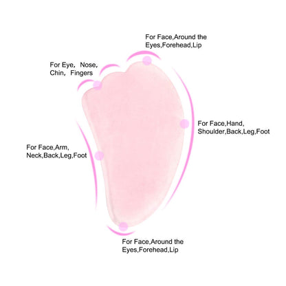 JOVIVI Natural Rose Quartz Stone Gua Sha Scraping Massage Tool, Wing-Shape Healing Crystal Guasha Board Facial Massager Traditional Scraper Tool Health & Beauty > Personal Care > Cosmetics > Cosmetic Tools > Skin Care Tools Jovivi   