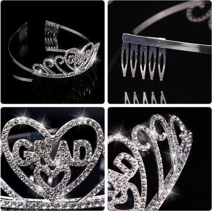 FEPITO 1Pcs Graduation Princess Grad Tiara and 1Pcs Graduated Sash for Grad Party Gift Idea Graduation Party Decorations Apparel & Accessories > Clothing Accessories > Sashes FEPITO   
