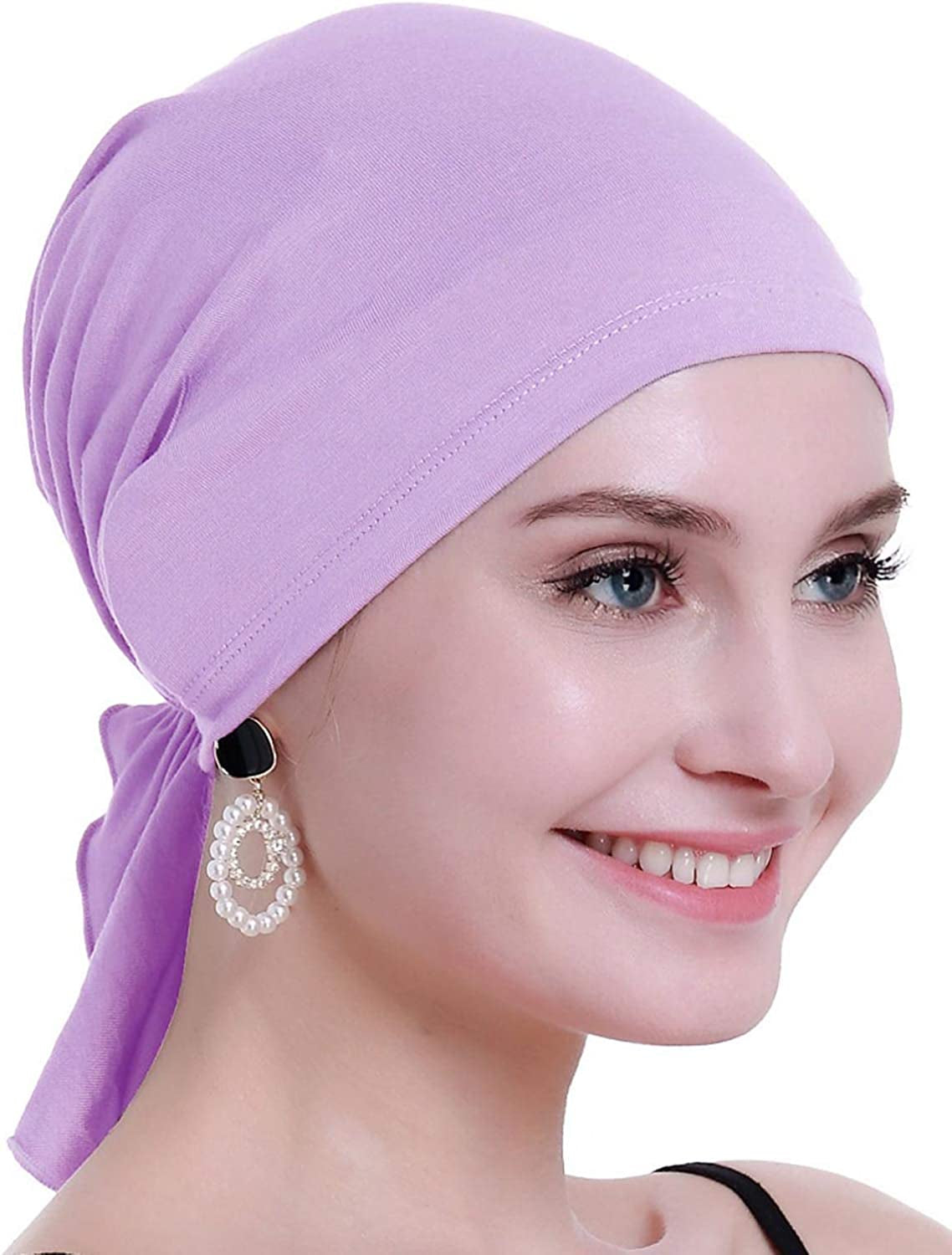 Osvyo Bamboo Chemo Headscarf for Women Hair Loss - Cancer Slip on Headwear Turbans Sealed Packaging Apparel & Accessories > Clothing Accessories > Headwear osvyo Bamboo Light Purple One Size 