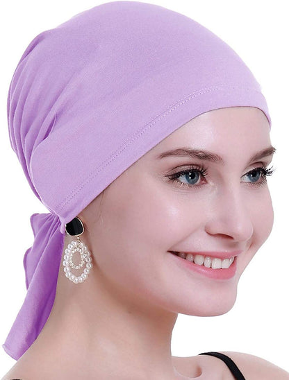 Osvyo Bamboo Chemo Headscarf for Women Hair Loss - Cancer Slip on Headwear Turbans Sealed Packaging Apparel & Accessories > Clothing Accessories > Headwear osvyo Bamboo Light Purple One Size 