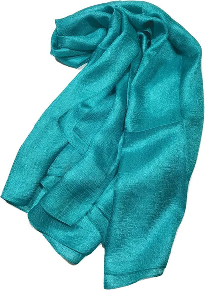 Shanlin Solid Color Silk Feel Long Scarves Apparel & Accessories > Clothing Accessories > Scarves & Shawls Shanlin Peacock Blue  