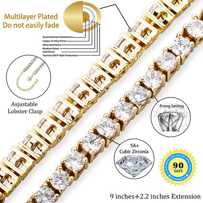 TOPGRILLZ 3-6Mm Tennis Chain Anklet with Extension Bracelet for Women, 14K Gold Plated CZ Diamond Fashion Foot Jewelry Gifts Apparel & Accessories > Jewelry > Anklets Yiwu Xinlu Fashion Jewelry Factory   