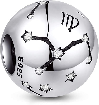NINGAN 12 Zodiac Sign Birthday Charms - 925 Sterling Silver Charms Fits Women'S Charm Bracelet & Necklace - Birthday Gifts for Girls & Friends Apparel & Accessories > Jewelry > Bracelets NINGAN Virgo (08/23 - 09/22)  