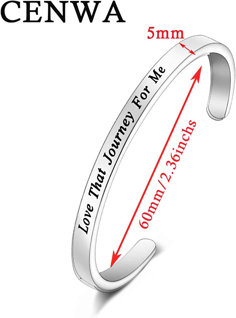 CENWA Love That Journey for Me Cuff Bracelet Present for Fans Apparel & Accessories > Jewelry > Bracelets CENWA   