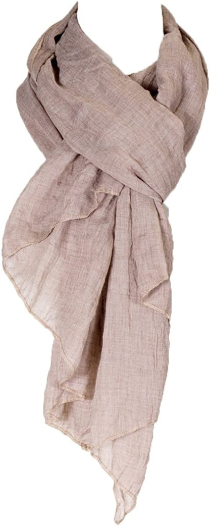 Cotton Solid Color Wrinkle Linen Scarf, Fashion Scarf, Multi Color, Beach Scarf Apparel & Accessories > Clothing Accessories > Scarves & Shawls Aleena Warmtaupe One Size 