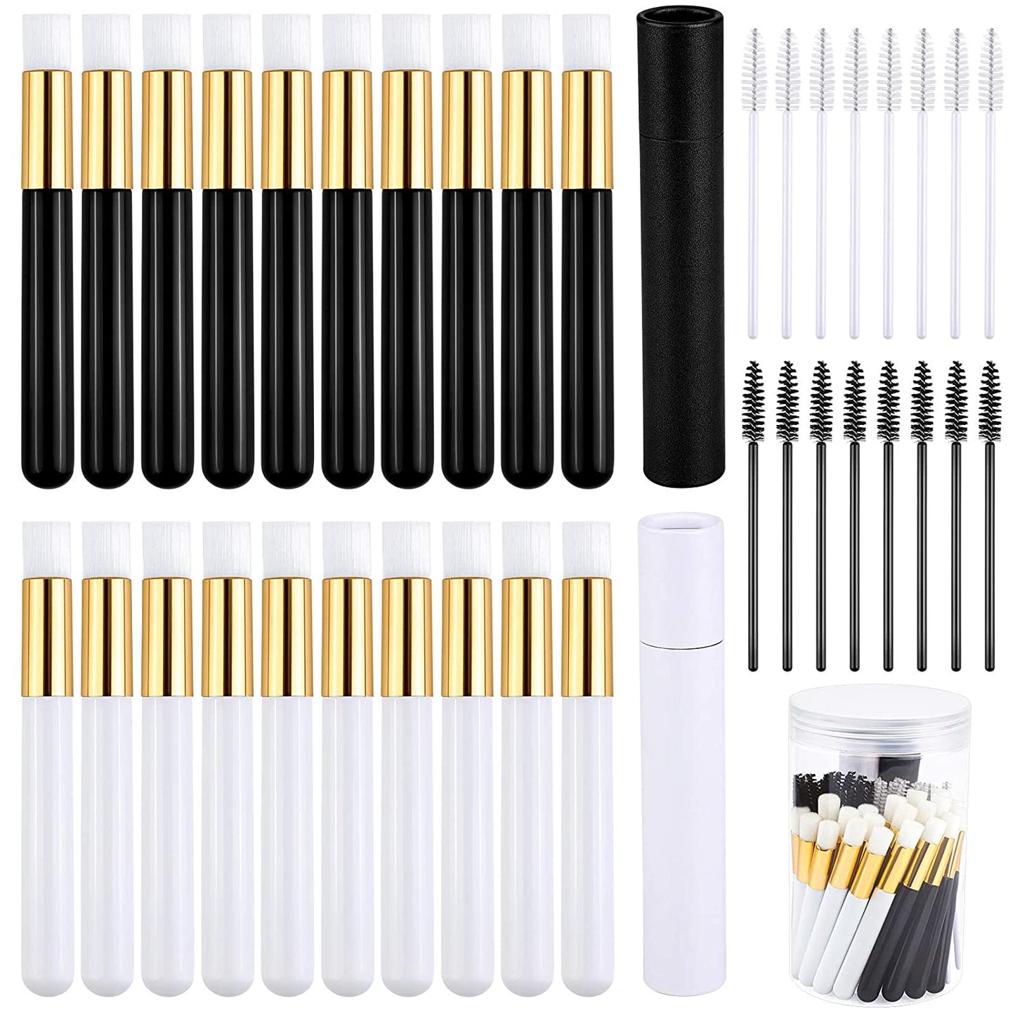 Elcoho 20 Pieces Lash Shampoo Brushes Facial Cleansing Brushes Cosmetic Eyelash Extension Peel off Blackhead Brush Remover Tool Cleansing Brush Nose Pore with 50 Eyelash Brushes, Pink-Hot Pink Health & Beauty > Personal Care > Cosmetics > Cosmetic Tools > Makeup Tools ELCOHO Black, White  