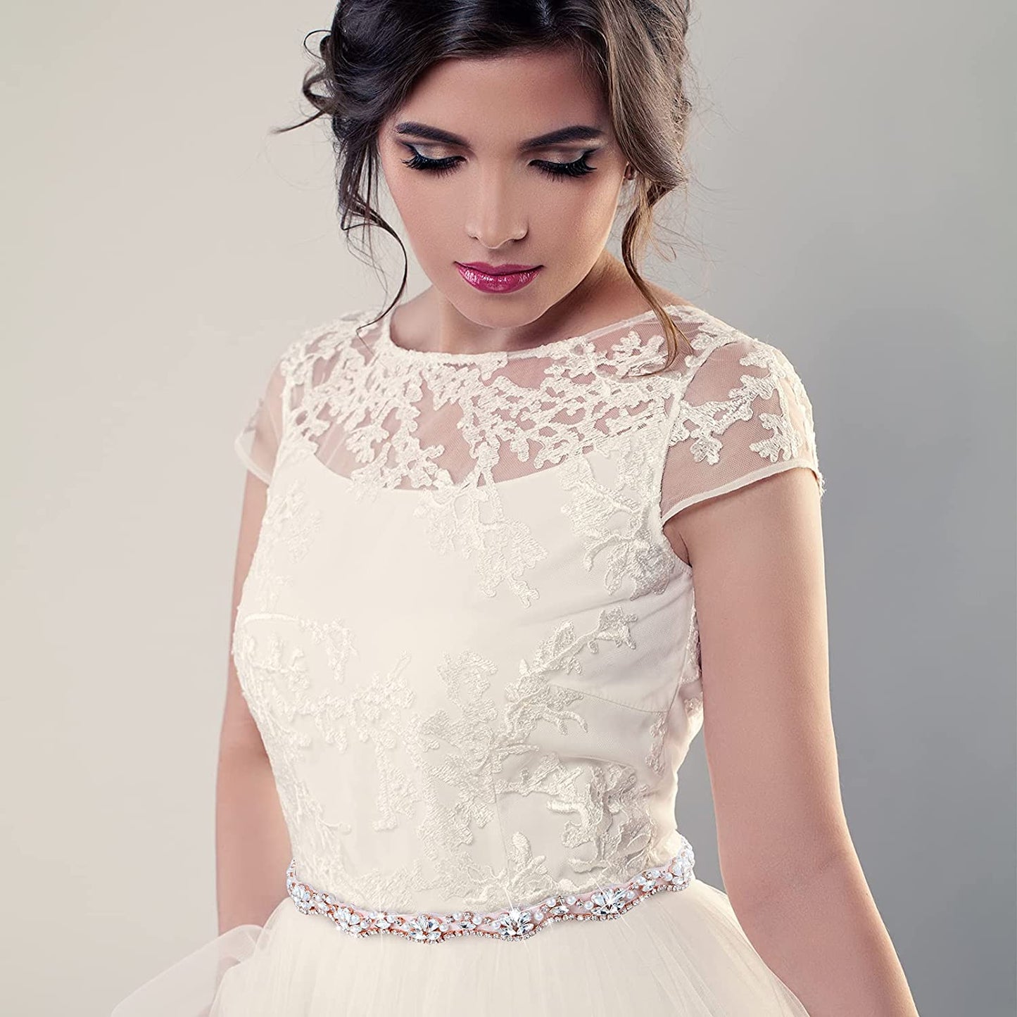 Bling Handmade Rhinestone Bridal Belt Crystal Diamond Wedding Belt Ribbon Sash Apparel & Accessories > Clothing Accessories > Belts Geyoga   