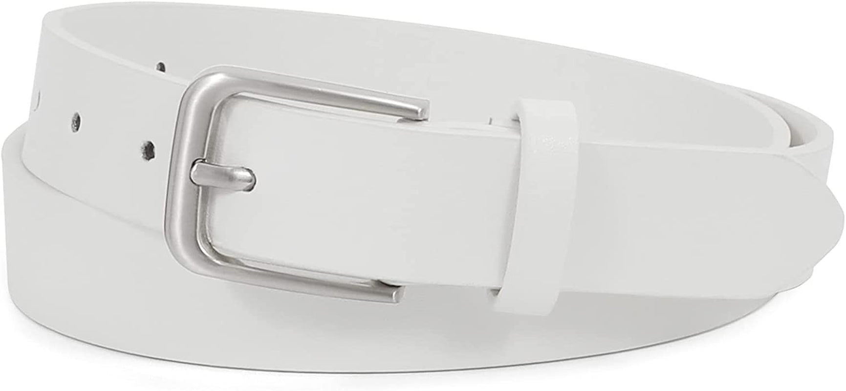 Women Casual Leather Belt for Jeans Pants, Fashion Ladies Girls Waist Dress Belt Apparel & Accessories > Clothing Accessories > Belts WHIPPY 2-white S: Fit Waist Size 25-31 Inches 
