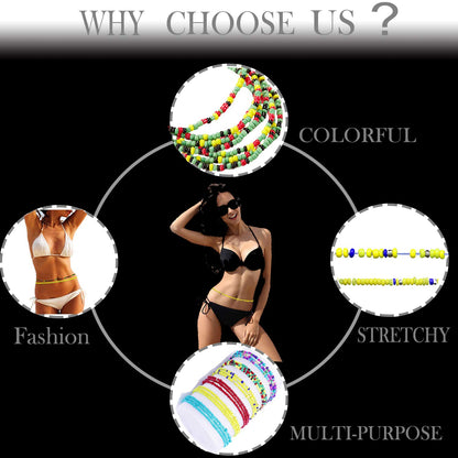 Tuoshei 6 Piece Waist Bead Se Belly Beads African Waist Bead Body Chains Beaded Belly Chain Bikini Jewelry for Woman Girl (6 PCS) (Style 1) Apparel & Accessories > Jewelry > Body Jewelry Tuoshei   