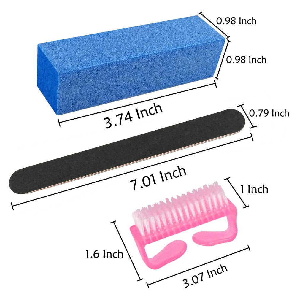 Nail Files and Buffers Kit, Professional Manicure Tools Kit for Salon Nail Art, Colorful 4 Sides 120 Grit Nail Buffer Blocks, 100/180 Grit Emery Boards with Finger Nail Brush(18 PCS) Health & Beauty > Personal Care > Cosmetics > Cosmetic Tools > Nail Tools KeJian   